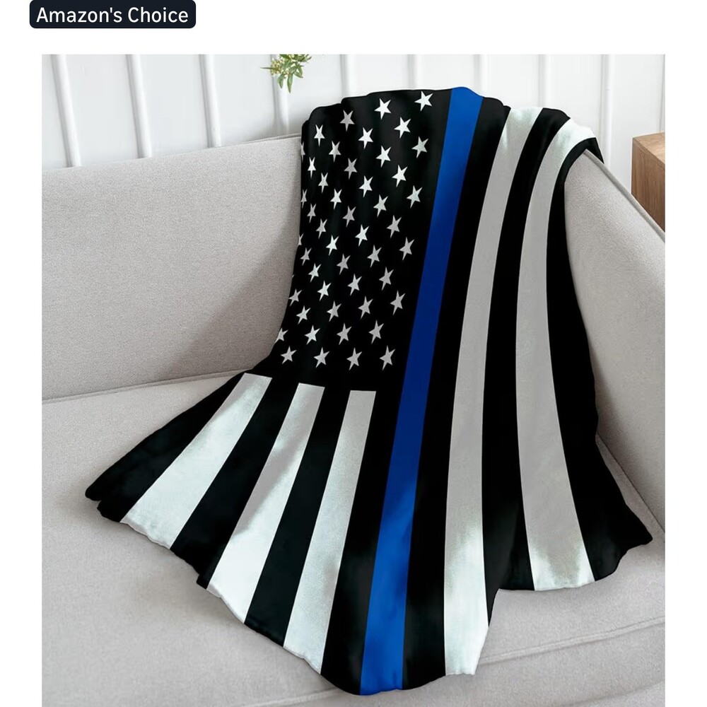 New Jekeno Blue Line Police Blanket Flat 50" x 40"